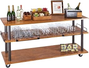 Sierra Collection – U-Build Cart – 48W x 24D x 44H – Wood, Bronze Painted Metal, Wheels