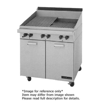 Master Series Heavy Duty Gas Range with 34" Briquette Charbroiler & Storage Base by Garland – Stainless Steel, Model M34B