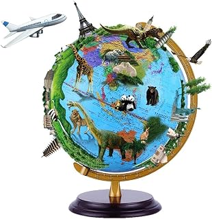 Globe, 32cm/12.5in with Stand 360° Swivel Perfect Desktop Home for Adults and Kids Clear Text Marking