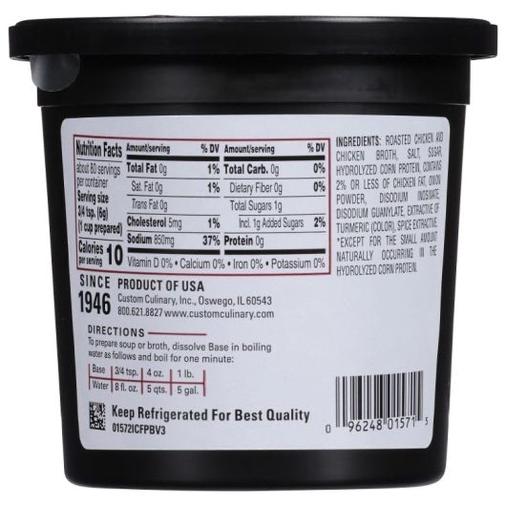 Chicken Base by Custom Culinary – 16 Ounce, Pack of 12