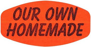 Our Own Homemade Label Fluorescent Red Grabber Grocery Store Labels Black Imprint - 1 3/8" L x 7/8" H 1000 Per Roll