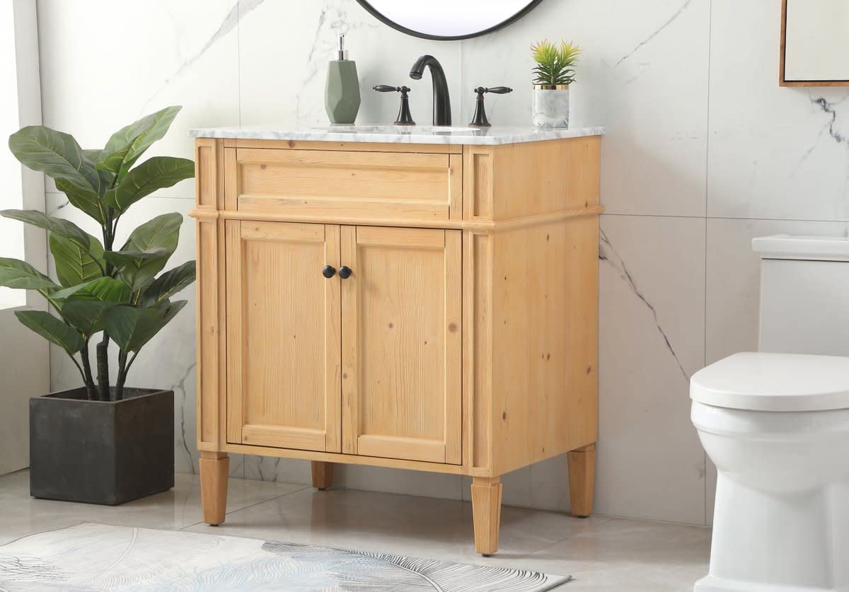 30 Inch Single Bathroom Vanity in White by Elegant Decor – 30" - Single, Wood, White, Model VF12530WH