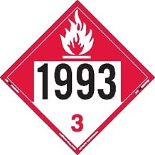 Labelmaster ZRV91993 UN 1993 Combustible Liquid Hazmat Placard, Rigid Vinyl (Pack of 25)