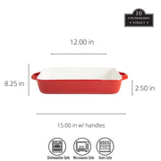 10 Strawberry Street Red / 12" & 9.5" / Rectangle Bake & Serve Sets