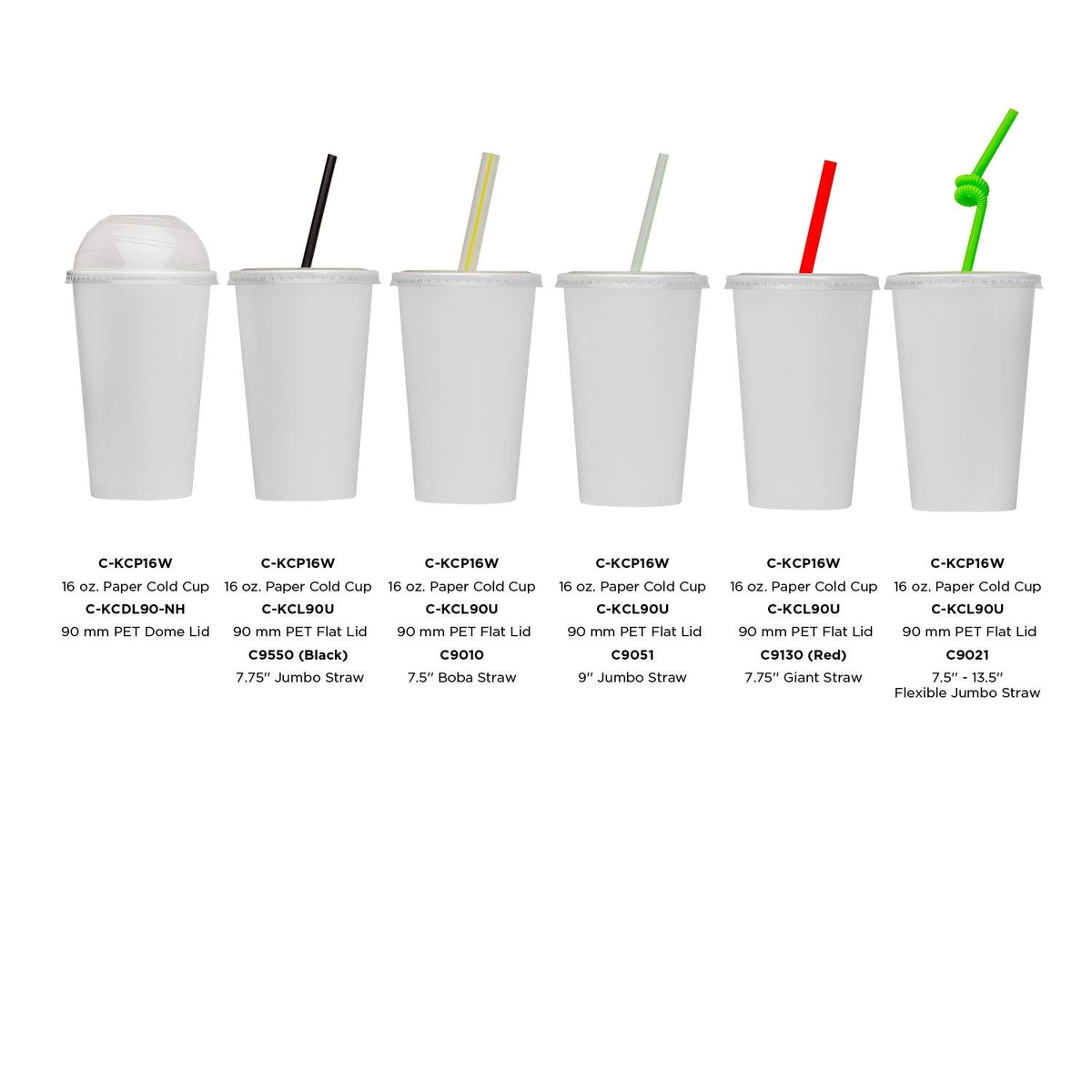 16 oz Paper Cold Cup (90mm Diameter) by Karat – 16 oz, 16.0 ounces, Paper, White, Pack of 1000