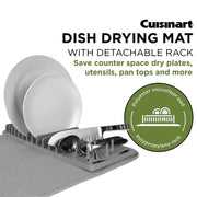 Dish Drying Mat With Rack For Kitchen Counter by Cuisinart – standard, Plastic, Gray, Model 18US6251GRAY