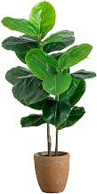 Nearly Natural 44in. Artificial Rubber Tree in Decorative Planter