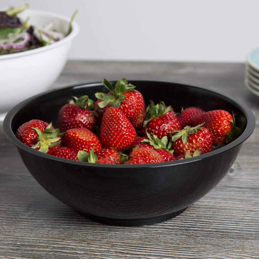 Round Serving Bowls - 80 oz | 10" | Black | Pack of by Fineline settings – Polypropylene (PP), Black, Model HPB10805PP.BK