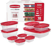 Rubbermaid EasyStore Large Containers, 18-Piece Set, Food Storage Containers with Lids