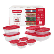 EasyStore Large Containers by Rubbermaid – 18-Piece, 14.9 cups, Plastic, Easy Store, Pack of 9