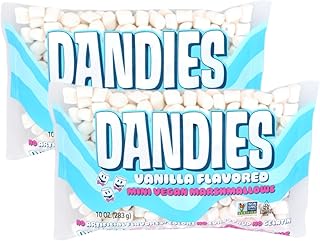 DANDIES Mini Vegan Marshmallows, No Artificial Flavorings, Food Dyes, Corn Syrup, or Gelatin, Perfect for Roasting, S’mores, or Snacking (2 Pack)