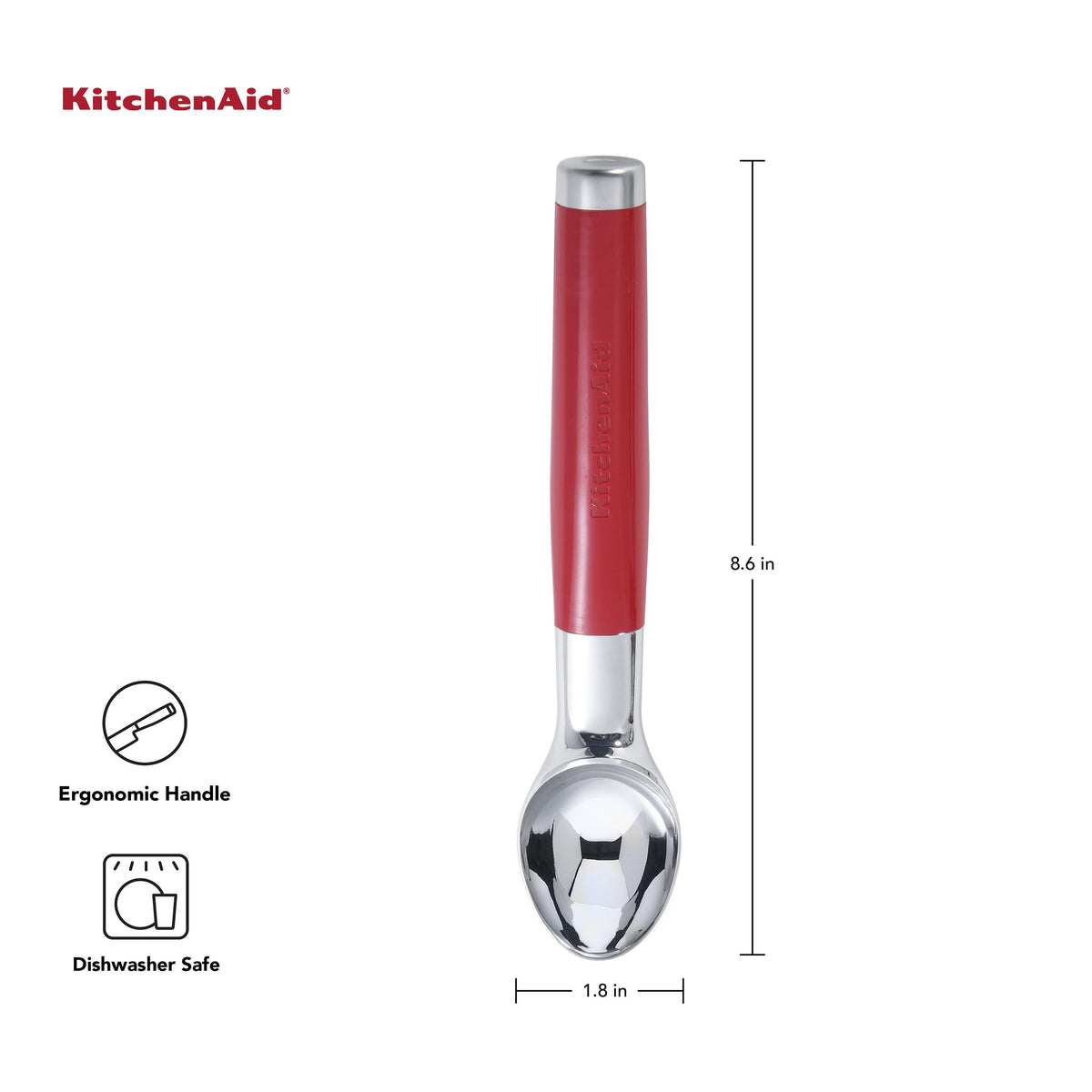 KitchenAid Red 2 / (Pack of 12) / Scoop Ice Cream Scoops
