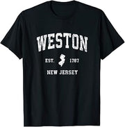 Weston New Jersey NJ Vintage Athletic Sports Design T-Shirt