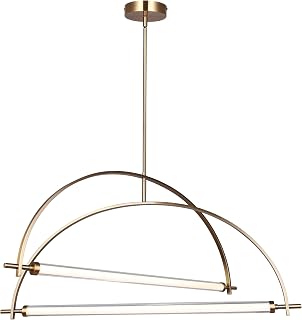 Canarm Ltd. Luma Arc 33.5-Inch LED Chandelier, Gold Adjustable Dimmable 3CCT Ceiling Light, Modern Statement Fixture for Dining Room or Kitchen