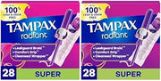 Tampax Radiant Tampons, Super Absorbency, with Leakguard Braid, Unscented, 28 Count (Pack of 2)