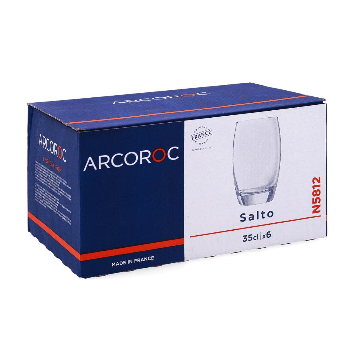 Arcoroc 6 Unité (Lot de 1) / 35 cl / Transparent/Green Tumblers & Water Glasses