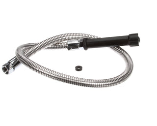 Hose with 44 Flex Stainless Steel and Black Handle by T&S Brass – Packs, Stainless Steel, Model 5HSE44