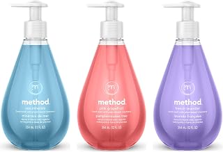 Method Gel Hand Soap Trio, Moisturizing Hand Wash and Plant-Based Hand Cleanser, Sea Minerals, Pink Grapefruit, French Lavender, 12 Fluid Ounce (Variety Pack)