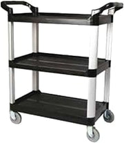 Winco 3-Tier Utility Cart, 40-Inch x 19.75-Inch x 37.5-Inch, Black