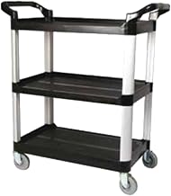 Winco 3-Tier Utility Cart, 40-Inch x 19.75-Inch x 37.5-Inch, Black