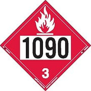 Labelmaster ZT2-1090 UN 1090 Flammable Liquid Hazmat Placard, Tagboard (Pack of 25)