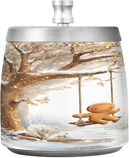Gingerbread Man Swing Splash Ashtray with Lid, Outdoor Ashtrays for Patio