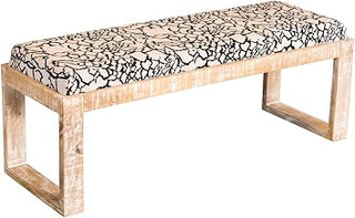 Coaster Home Furnishings Aiden Fabric Upholstered Accent Bench Distressed White 914138