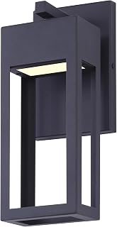 Canarm FAE LED Outdoor Downlight, Black Finish Walll Mount with Frosted Glass, 11W Integrated Outdoor Lighting, Weather-Resistant for Porch, Patio and Entryway