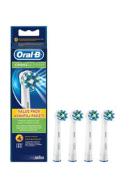 Cross Action Replacement Brush Heads Eb50 - Pack of by Oral-B – 1 Count (Pack of 4), Nylon, White, Pack of 4, Model 80302548
