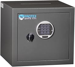 Protex HD-34C Small Electronic Burglary Safe, Felt lined shelves, Battery powered Biometric Lock,Unique emergency Key is provided, Electrostatic powder-coat, anti-corrosion, rustproof