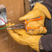 Pliers, Made in USA, Electrician's Insulated Long Nose Side-Cutting Pliers, 1000V Rated, Induction Hardened Knives, 8-Inch by KLEIN TOOLS – Long Nose Cutters, Model 2038RINS
