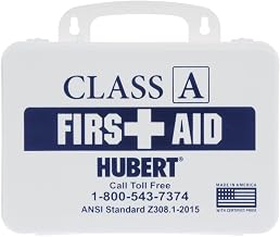 HUBERT First Aid Kit with White Plastic Case Class A - 10" L x 3" D x 7" H