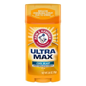 Ultra MAX Deodorant- Cool Blast- Solid - 2.6oz- Made with Natural Deodorizers by ARM & HAMMER – 2.6 Ounce (Pack of 1), Plastic, Gold, Model 33200197645