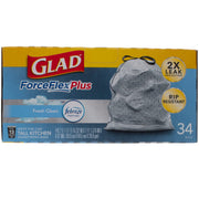 ForceFlex Odor Shield 13 Gal. Tall Kitchen Drawstring Bags 34 ct (Pack of 6) by Glad – 13.0 gallons, Plastic, Pack of 6, Model 70320