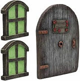 Miniature Fairy Gnome Window Door Elf Home for Yard Art Garden Sculpture Statues Decor Outdoor Fairy Garden