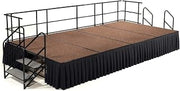 National Public Seating SG362404HB-SB10 Stage Package with Medium Hardboard Floor44; Box Pleat Black Skirting - 24 x 96 x 144 in.
