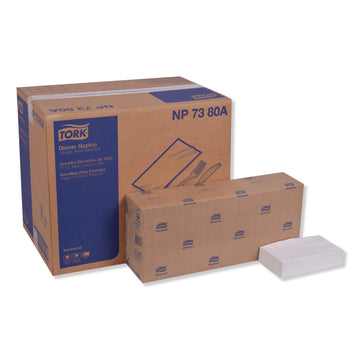 Tork Extra Soft White Dinner Napkin, 1/8 Fold 3-ply, 6 x 290, NP7380A