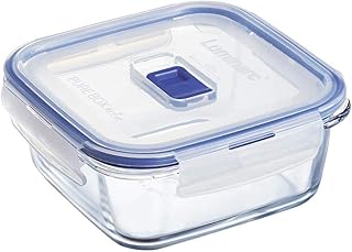 Luminarc Pure Box Active Glass Food Storage Container with Sliding Vent Lid (Square 760ML)
