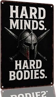 Hard Minds Hard Bodies Spartan Warrior 8 x 12 Inch Aluminum Wall Decor