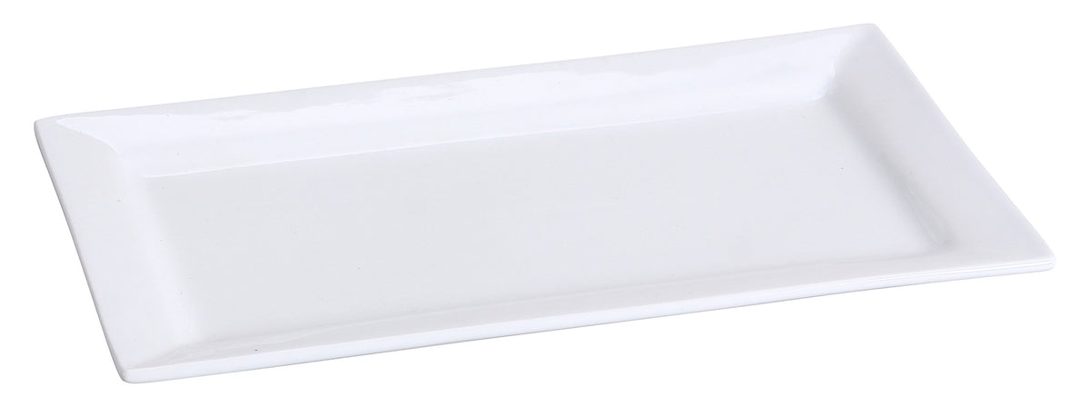 Rectangular Plate by Yanco – Large, Porcelain, Bone White, Pack of 12, Model LK-214