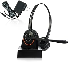 Spracht HS-2051 Dual Ear Wireless Bluetooth Headset with Base Station | Wireless Headset for Work | Wireless Headset with Microphone | AI-Powered Noise Cancelling Headset (not for Desktop Phones)