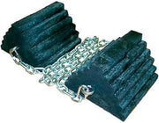 Recycled Rubber Double Wheel Chock Set & 60" Chain, 8" L x 7" W x 5" H