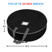 Primode Heavy Duty Wreath Storage Bag, 24 Inch, Black
