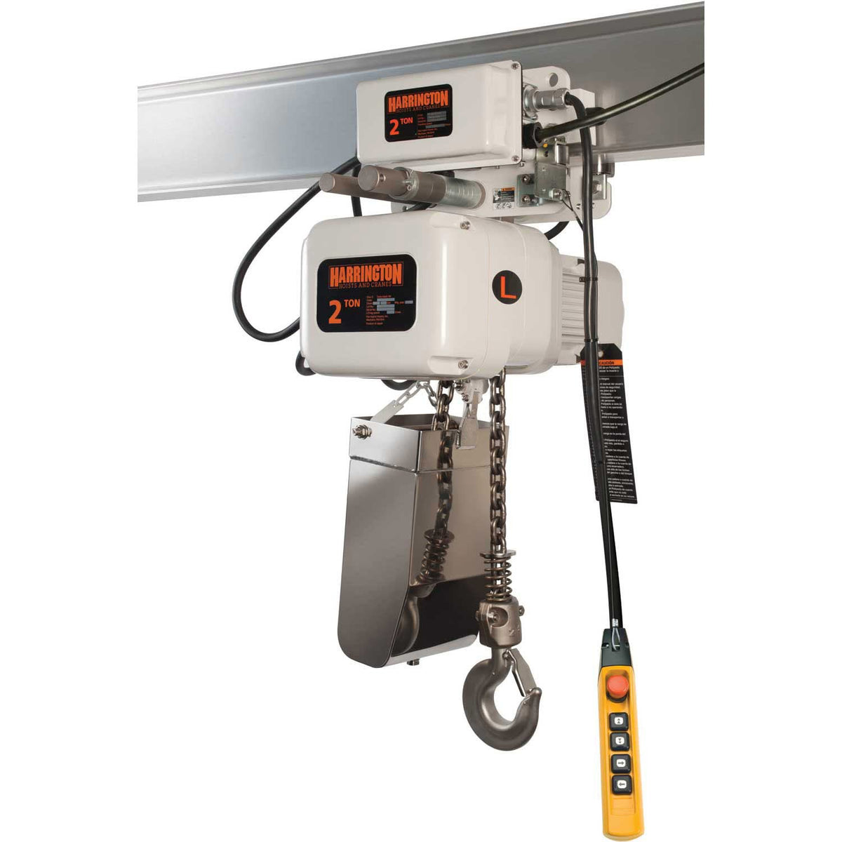 NER003L-FG-10 NER Food Grade Hoist by HARRINGTON – White, Model NER003L-FG-10-230V