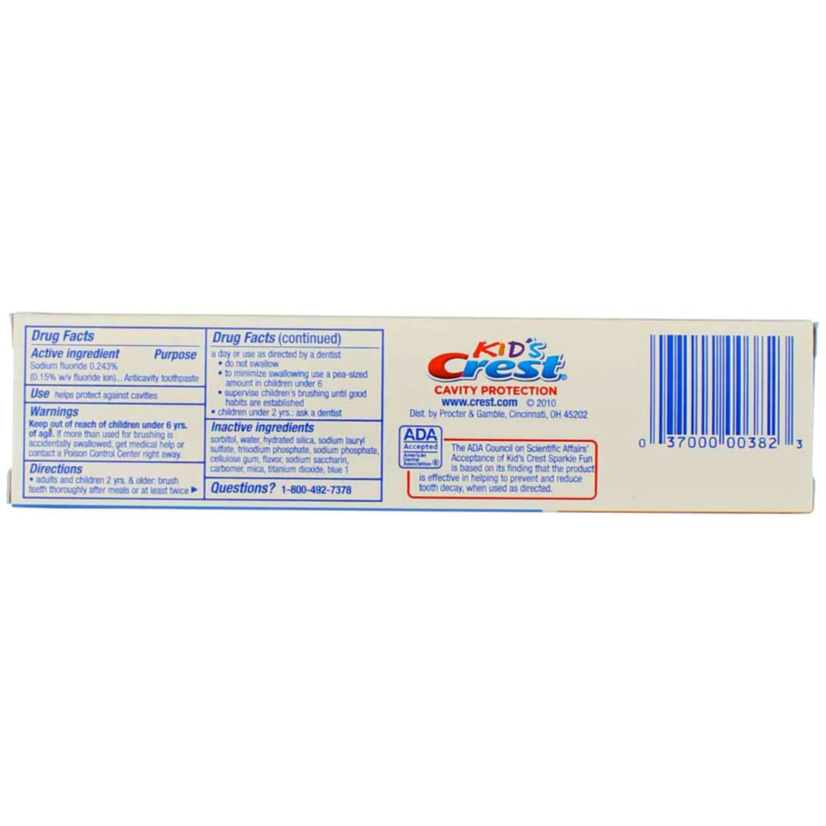 Fluoride Anticavity Toothpaste by Crest – 0.04 Ounce (Pack of 1), Model PG-307