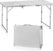 Folding Table for Indoor and Outdoor Use,Tri-Fold Table Aluminum Alloy Camping Table Portable Folding Table,Aluminum Alloy Rectangular Table for Camping Mesa Plegable Silla