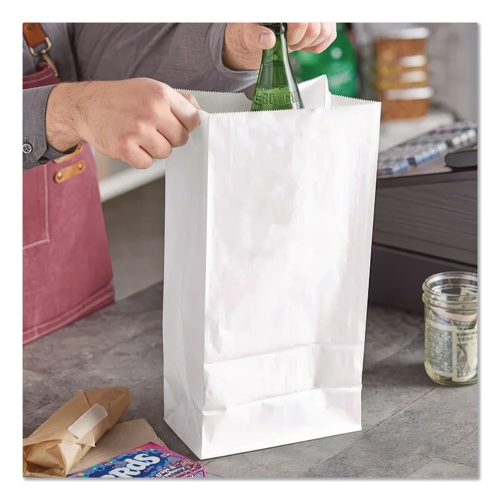 General GW20500 #20 Paper Grocery Bag by Lagasse – 20lb, Paper, white, Pack of 500, Model BAG GW20-500