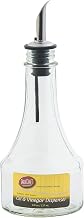Tablecraft H608416 Oil and Vinegar Bottle with Stainless Steel Pourer, 8 oz, Clear