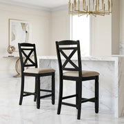 Wooden Counter Height Dining Chairs Set of by Starlight Canyon Home – Wood, Beige, Pack of 2
