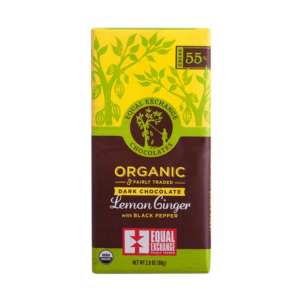 Equal Exchange Lemon Ginger / 3.5 Ounce (Pack of 12) / Bar Candy & Chocolate Bars